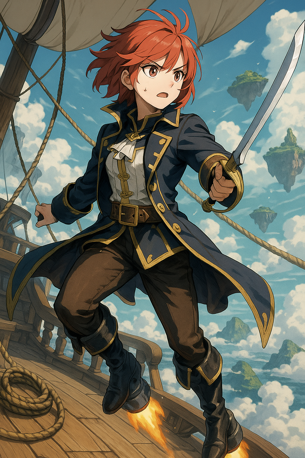 Anime Pirate Art Print: Swashbuckler Theme for Gamers