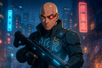 Cyberpunk Anime Art Wall Art: Sci-Fi Gamer Room Decor