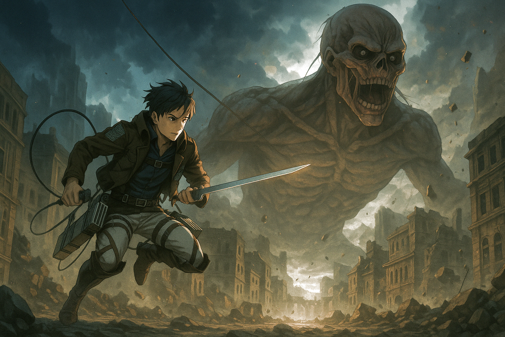 Anime Titan Battle Wall Art: Epic Adventure