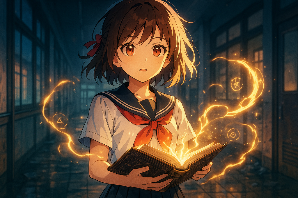 Enchanted Anime Art Print: Magical Girl, Cozy Room Decor