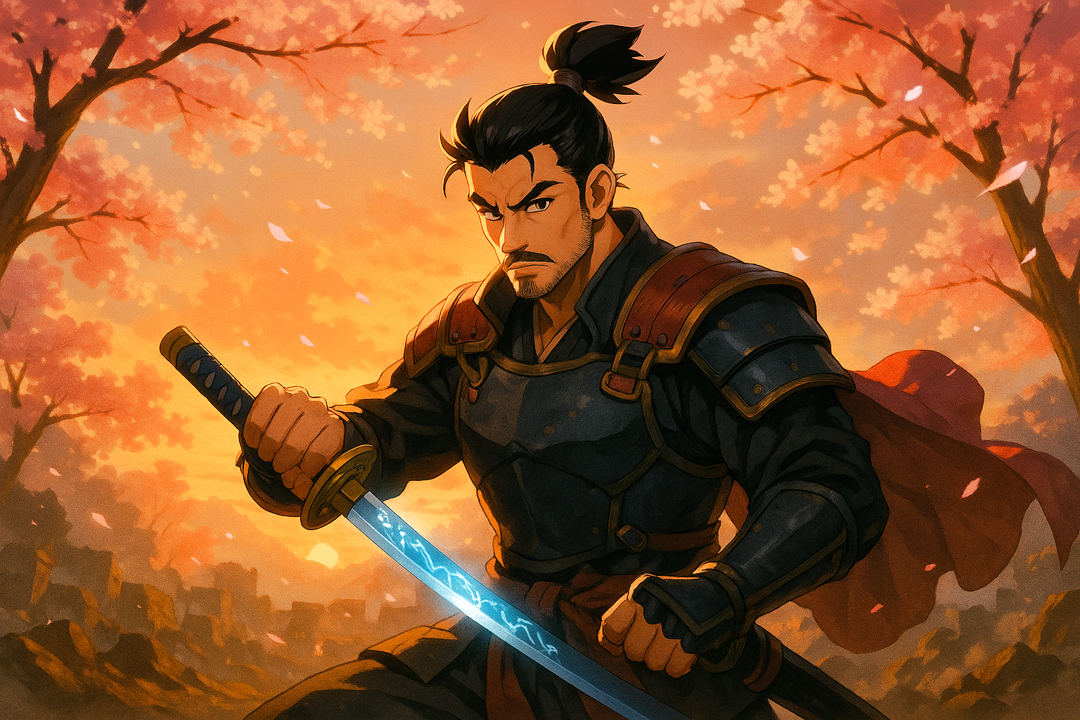 Anime Samurai Warrior Art Print: Epic Giclée Print