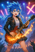 Anime Rock Star Poster, Music Wall Art Print, Japanese Anime Poster, Guitarist Anime Decor, Gift for Gamers and Music Lovers