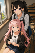 Anime School Girls Poster: Slice of Life Friendship Wall Art