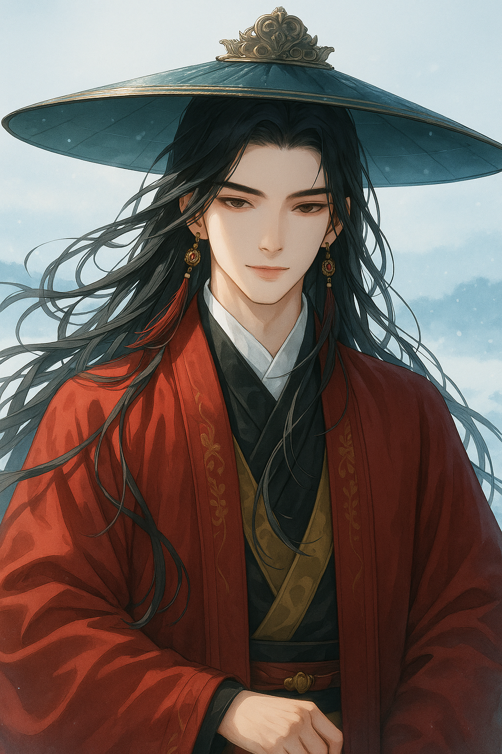 Anime Samurai Poster: Elegant Warrior Fantasy Art Print