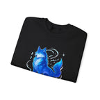 Celestial Wolf Anime Sweatshirt Glow In The Dark Style Blue Spirit Wolf Pullover Cozy Gift For Anime Fans
