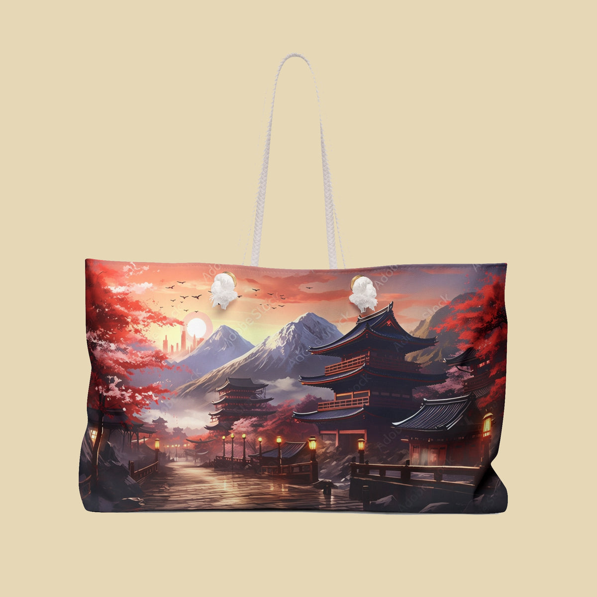 Japanese Sunset Weekender Tote Bag