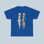 Anime Girl Duo T-Shirt, Fantasy Flower Dress Aesthetic Tee, Cute Anime Shirt for Otaku & Fans