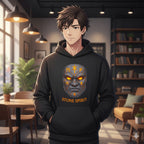 Stone Spirit Hoodie Glowing Rune Mask Sweatshirt Earth Power Mythic Anime Streetwear Gift for Him Her