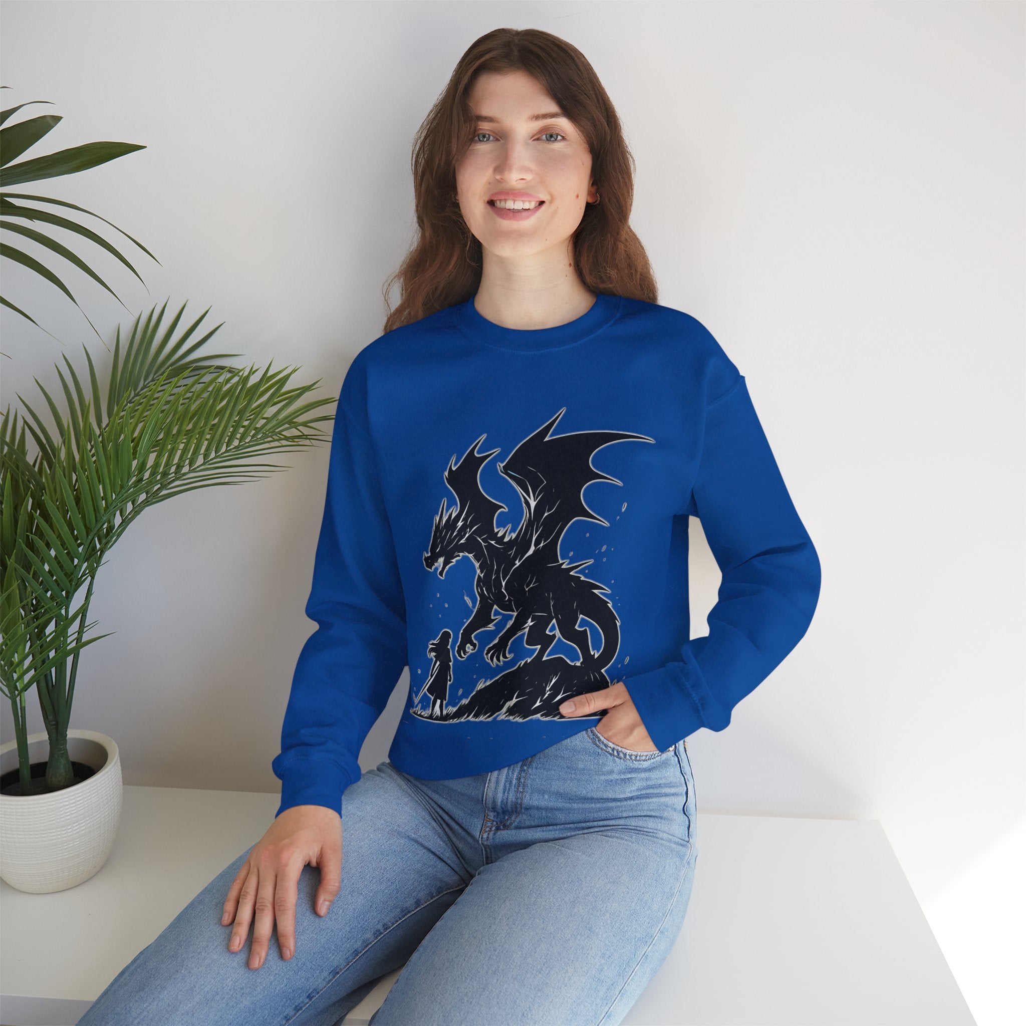 Anime Dragon Crewneck Sweatshirt: Fantasy Unisex Apparel