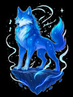 Celestial Wolf Anime Sweatshirt Glow In The Dark Style Blue Spirit Wolf Pullover Cozy Gift For Anime Fans