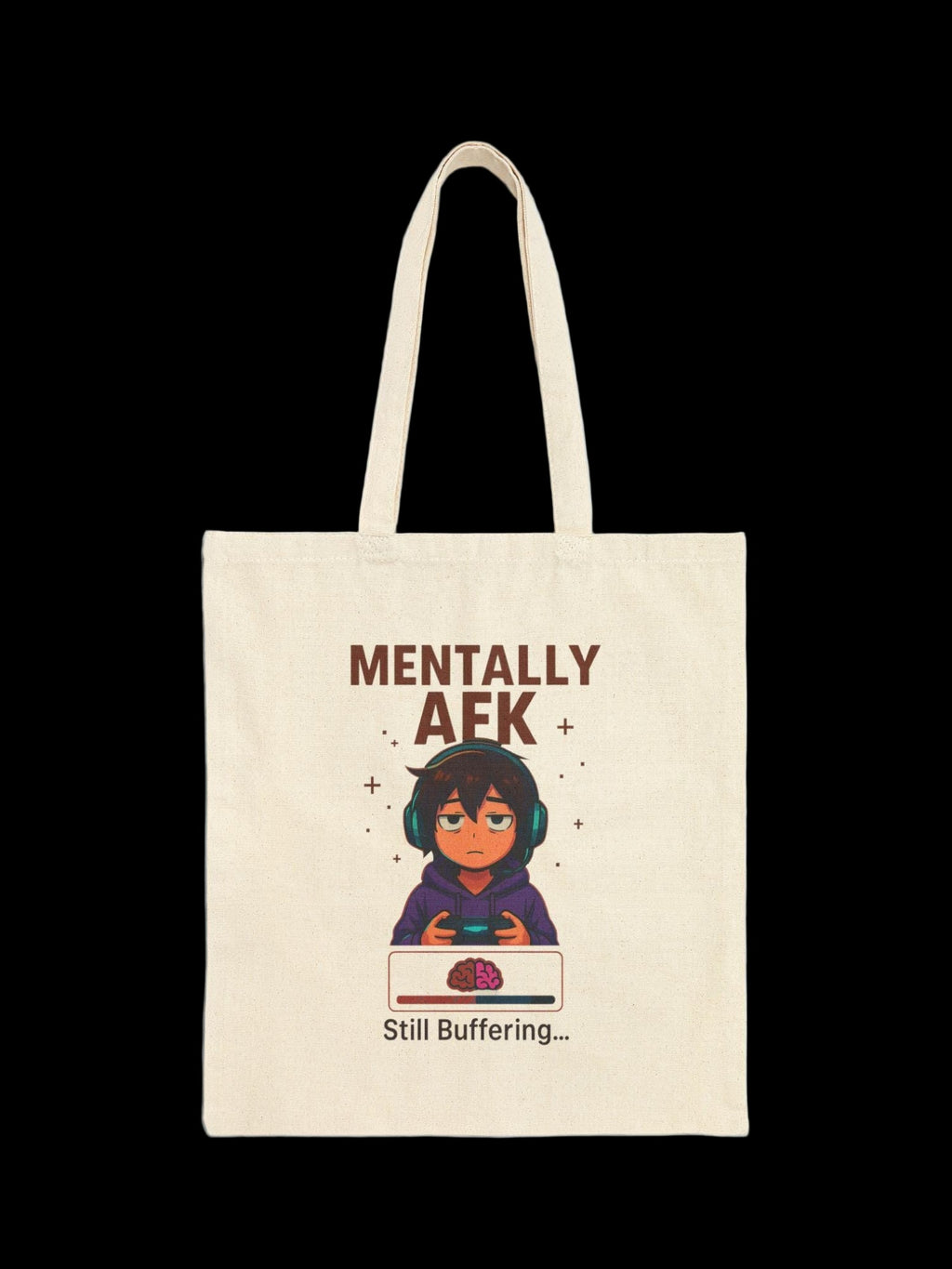 Mentally AFK Gamer Tote Bag Funny Anime Gift for Gamers Still Buffering Gaming Humor Lightweight Shopping Bag