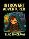 Introvert Adventurer Shirt Funny RPG Gift for Gamers DnD Fans Cozy Fantasy Tee I'll Go Tomorrow Chibi Knight Sleepy Humor Shirt