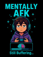 Mentally AFK Gamer Tote Bag Funny Anime Gift for Gamers Still Buffering Gaming Humor Lightweight Shopping Bag