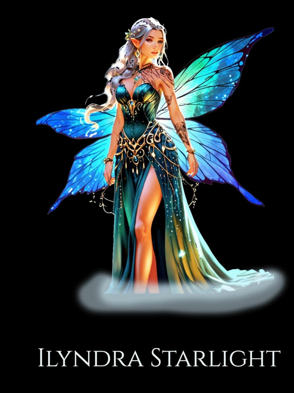 Fantasy Fairy Hoodie Ilyndra Starlight Anime Sweatshirt Wings Magic Spirit Gift for Fairycore Lovers and Gamers