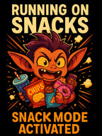 Running on Snacks Tote | Funny Goblin Anime Style Canvas Tote | Snack Mode Activated Gift for Foodies, Gamers, Students, and Gremlin Girls