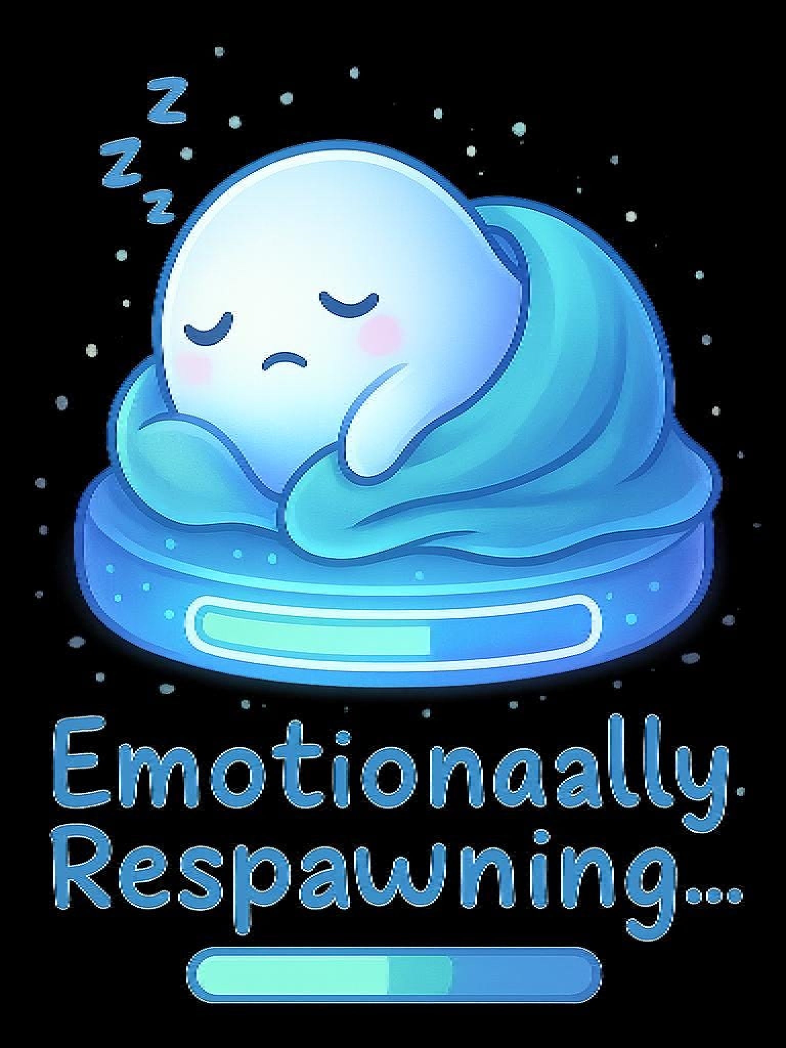 Emotionally Respawning Shirt Cute Gamer Mental Health Tee for Anxious Minds Anime Sad Ghost T Shirt Cozy Gamer Gift