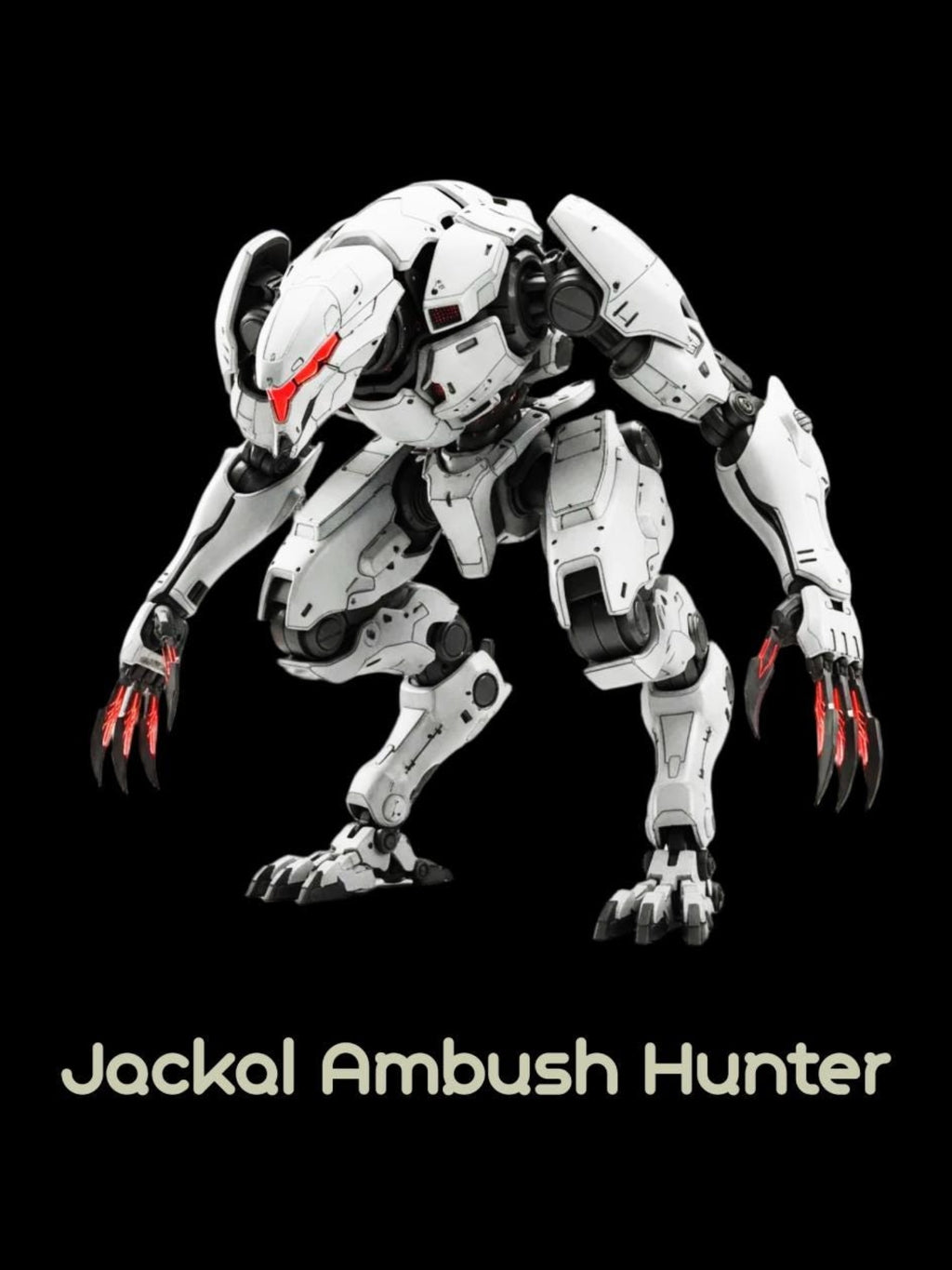 Jackal Ambush Hunter Hoodie Sci-Fi Cyberpunk Robot Sweatshirt for Gamers Futuristic Mech Streetwear Gift for Anime and Tech Fans