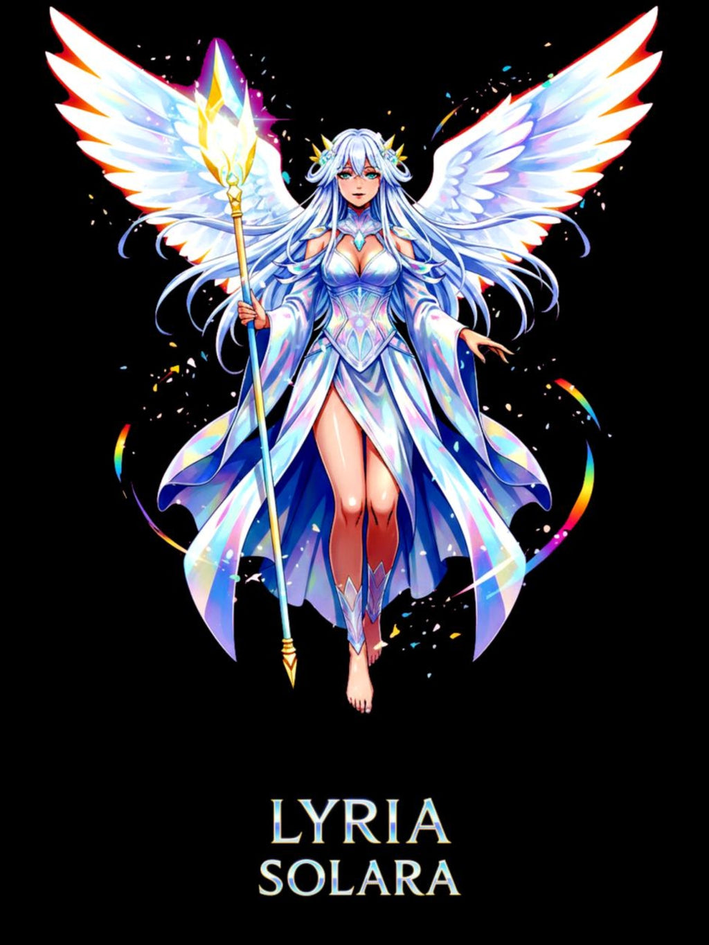 Lyra Solara Anime Hoodie | Fantasy Angel Hoodie | Celestial Guardian Streetwear | Anime Gift for Fans  and Collectors | Epic Anime Apparel