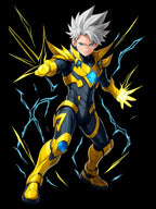 Anime Lightning Hero Sweatshirt, Electric Power Anime Hoodie, Neon Superhero Pullover, Japanese Streetwear Gift