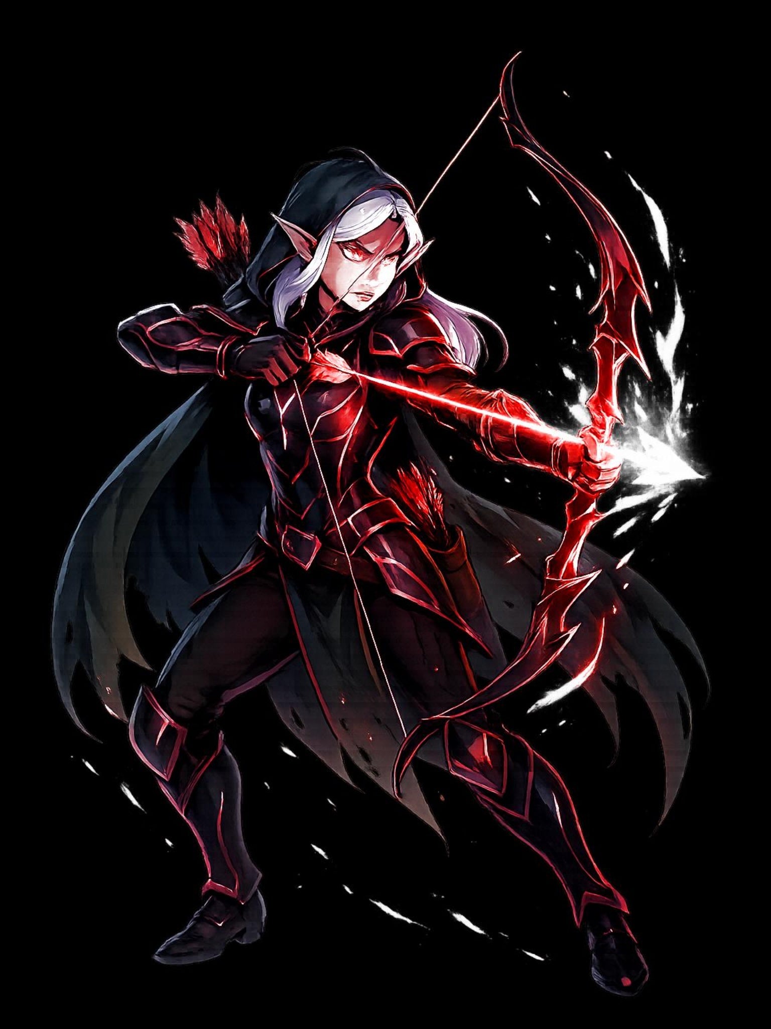 Dark Elf Archer Anime Sweatshirt, Graphite Heather Pullover | Epic Anime Apparel Original