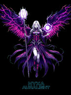 Nyxa Auralight Hoodie Anime Dark Sorceress Sweatshirt Magical Wings Neon Purple Gothic Fantasy Gift for Anime Lovers and Gamers