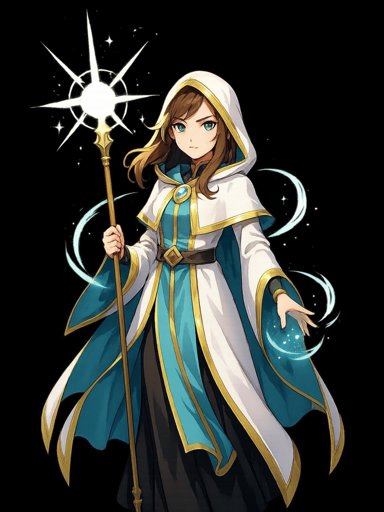 Anime Sorceress Sweatshirt Magic Girl Streetwear Medieval Fantasy Gift for Gamers and Anime Lovers