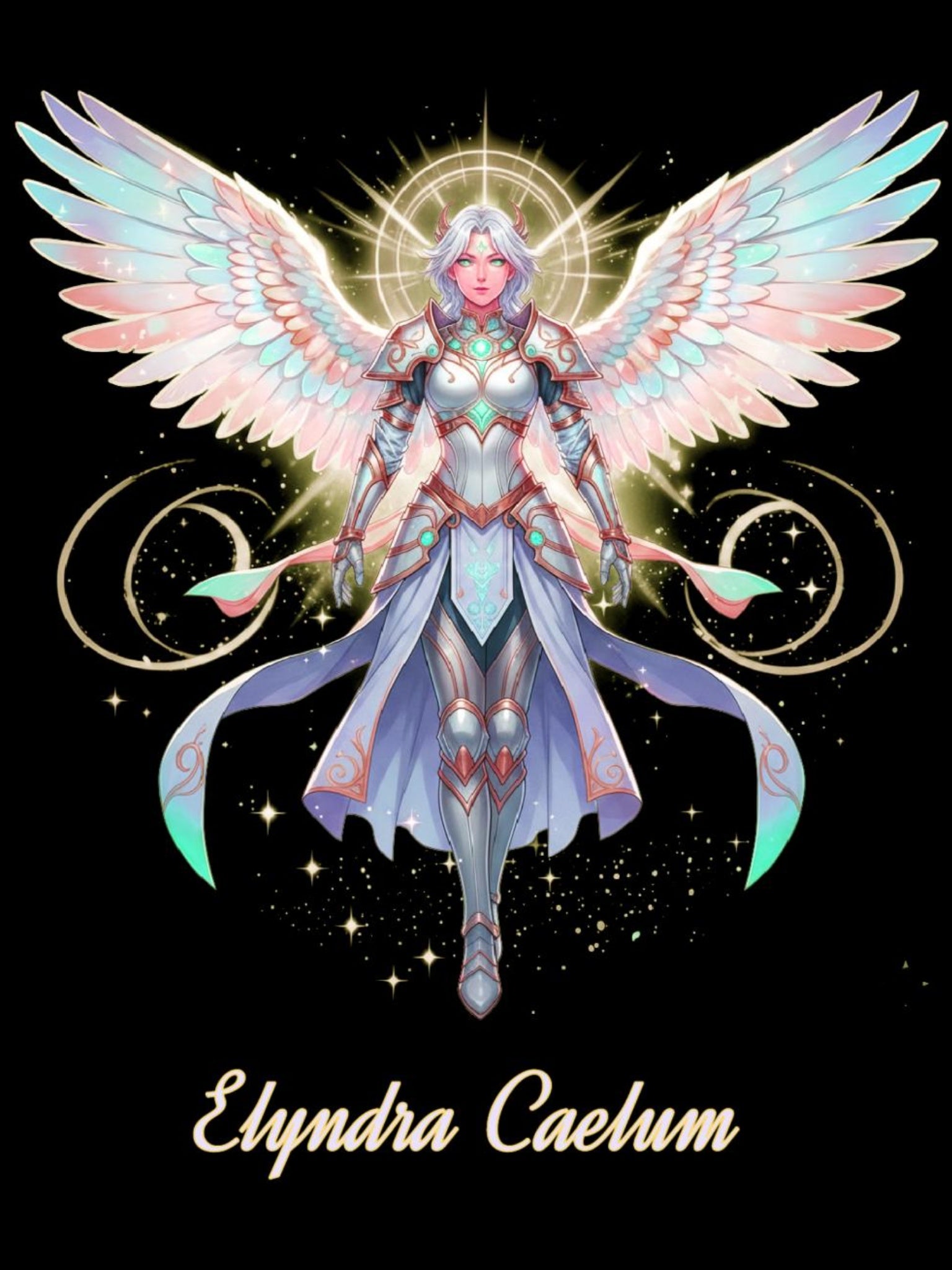 Angel Anime Hoodie Elyndra Caelum Pastel Wings Sweatshirt Gift for Anime Lovers and Fantasy Fans