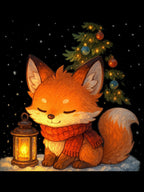 Cozy Fox Lantern Sweatshirt Cute Anime Christmas Sweater Winter Gift for Animal Lovers and Cozy Aesthetic Fans