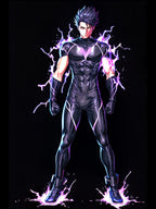 Dark Lightning Anime Sweatshirt Neon Glow Streetwear Futuristic Gift for Gamers and Anime Fans