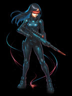 Cyberpunk Anime Girl Sweatshirt Neon Glow Streetwear Futuristic Techwear Gift for Anime Lovers and Gamers