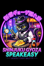 Shinjuku Gyoza Speakeasy T Shirt Neon Anime Cat Shirt Japanese Streetwear Cyberpunk Foodie Graphic Tee
