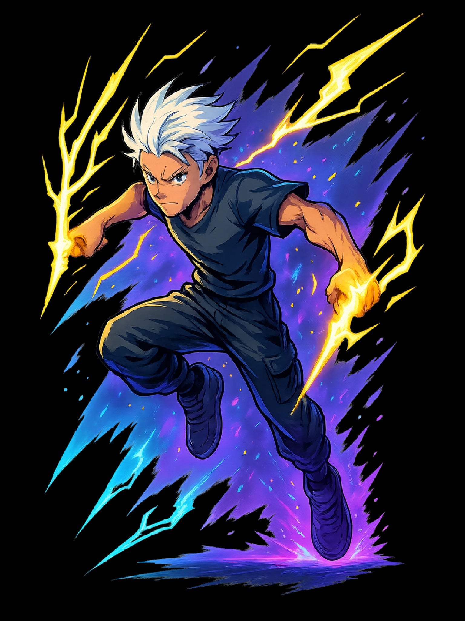 Electric Anime Hero T-Shirt: Manga Gamer Gift