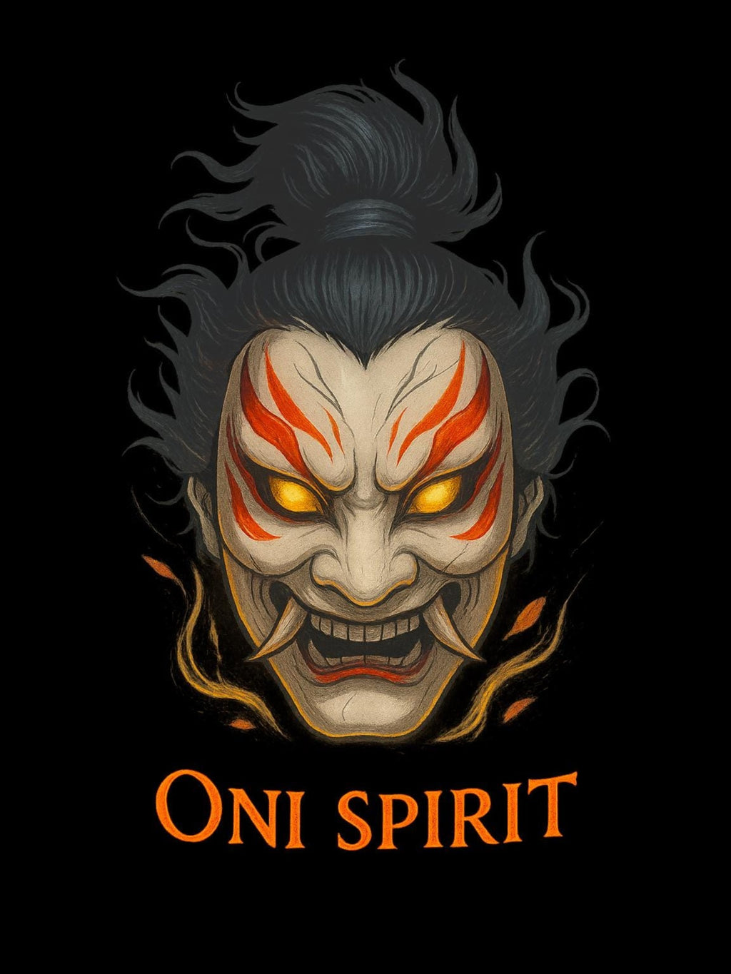 Oni Spirit Hoodie Japanese Demon Mask Sweatshirt Streetwear Anime Aesthetic Gift for Him Her