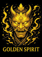 Golden Spirit Hoodie Japanese Demon Mask Sweatshirt Mythic Oni Anime Streetwear Gift for Him Her