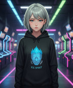 Ice Spirit Hoodie Cool Blue Demon Sweatshirt Mythic Mask Anime Streetwear Gift for Him Her