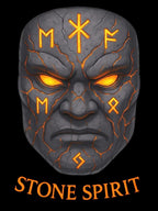 Stone Spirit Hoodie Glowing Rune Mask Sweatshirt Earth Power Mythic Anime Streetwear Gift for Him Her