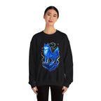 Celestial Wolf Anime Sweatshirt Glow In The Dark Style Blue Spirit Wolf Pullover Cozy Gift For Anime Fans