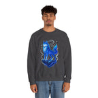 Celestial Wolf Anime Sweatshirt Glow In The Dark Style Blue Spirit Wolf Pullover Cozy Gift For Anime Fans