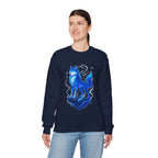Celestial Wolf Anime Sweatshirt Glow In The Dark Style Blue Spirit Wolf Pullover Cozy Gift For Anime Fans