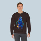 Blue Ninja Anime Sweatshirt Assassin Girl Glow Blade Japanese Streetwear Gift for Gamers and Anime Fans