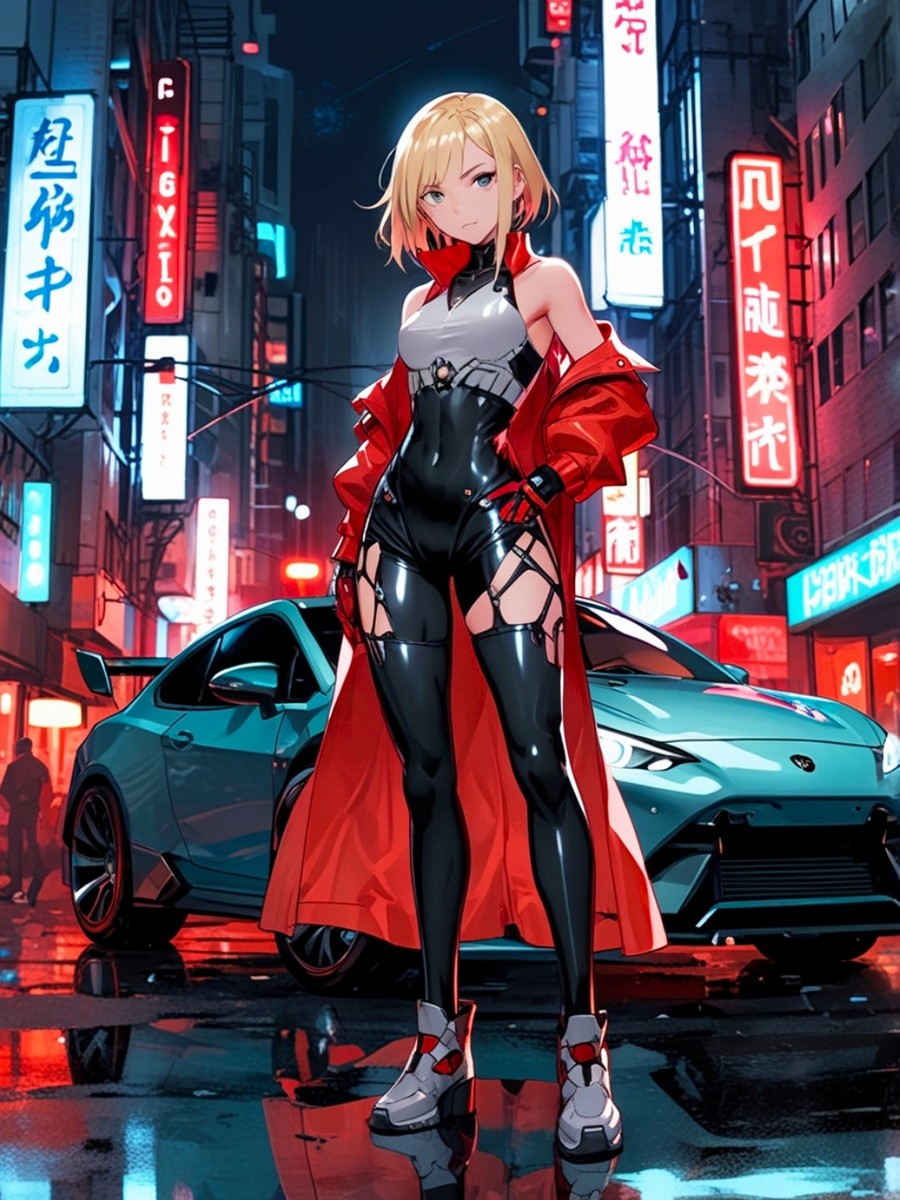 Cyberpunk Anime Girl Sherpa Blanket Neon Street Night City Cozy Gift for Gamers and Collectors
