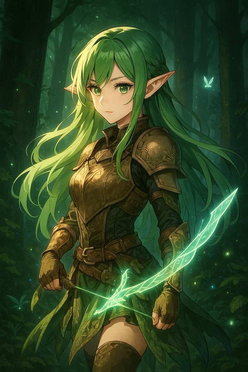 Enchanted Forest Elf Art Print: Anime Fantasy Decor