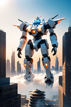 Mecha Robot Anime Blanket White Futuristic Mech Fleece Throw Gundam Style Sci-Fi Gift for Otaku and Gamers