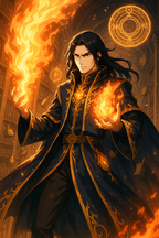 Fantasy Anime Sorcerer Poster: Magical Gamer Wall Art