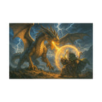 Anime Fantasy Dragon and Wizard Art Print: Gamer Gift