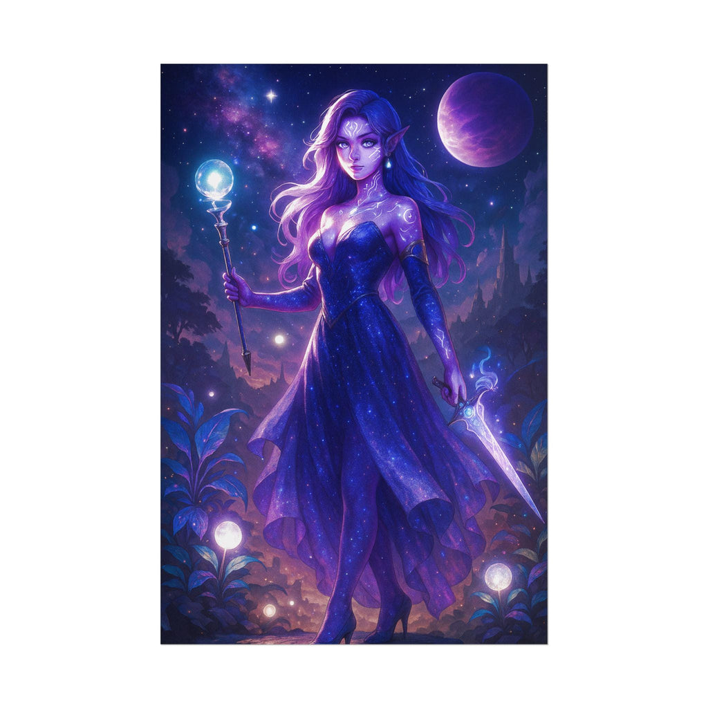 Anime Sorceress Fantasy Art Poster: Enchanted Witchy Wall Decor