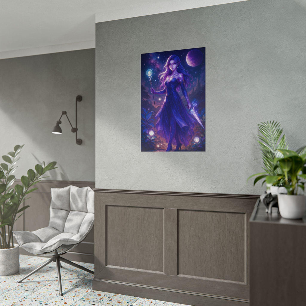Anime Sorceress Fantasy Art Poster: Enchanted Witchy Wall Decor