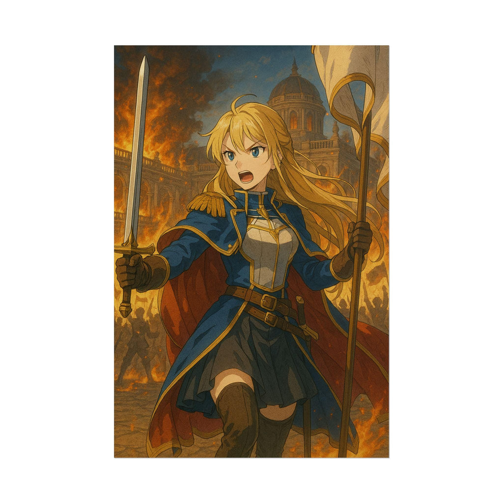 Anime Fantasy Warrior Art Poster: Giclée Print for Anime Fans