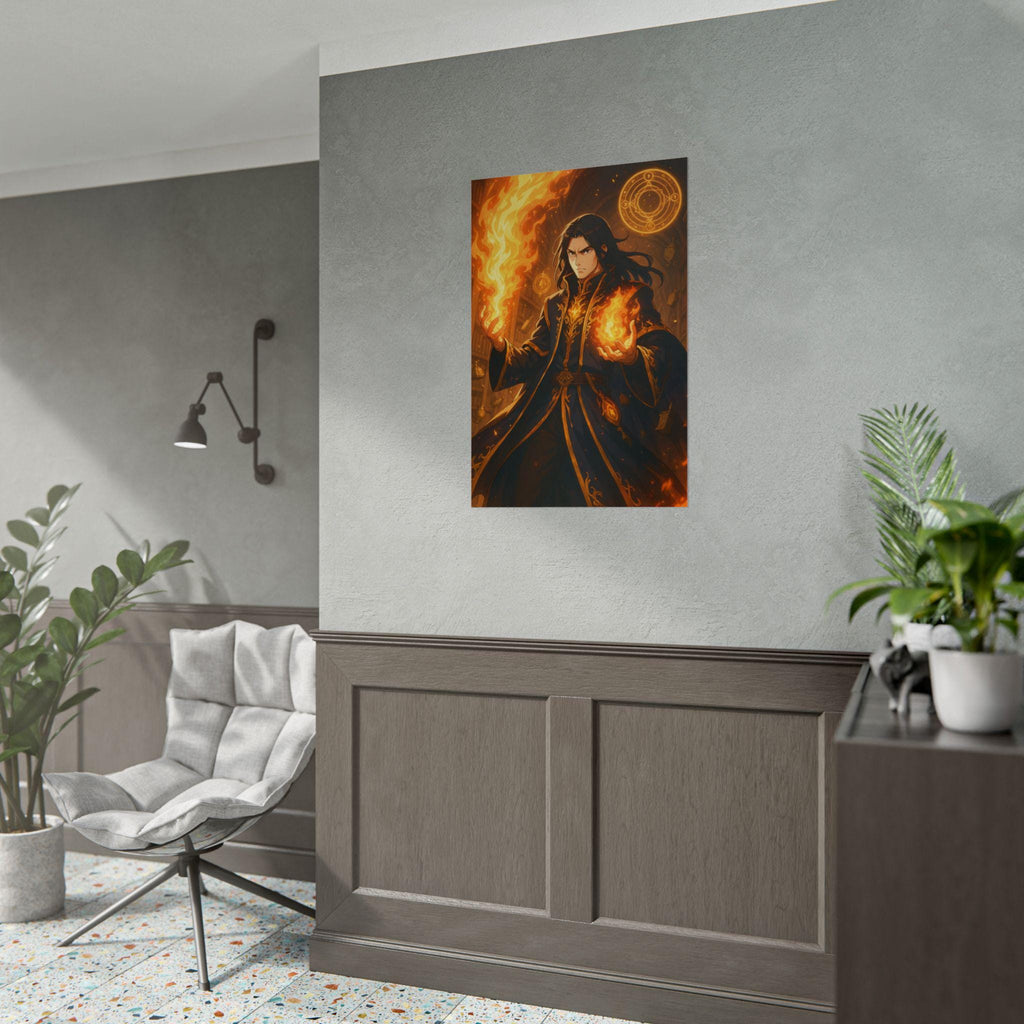 Fantasy Anime Sorcerer Poster: Magical Gamer Wall Art