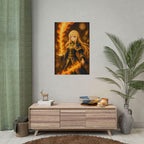 Anime Fire Sorceress Art Print: Magical Fantasy Poster